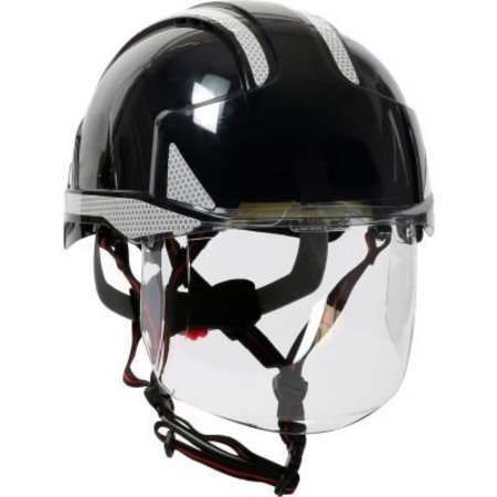 PIP Evo Vista Ascend Industrial Safety Helmet, Type I, Vented, ABS Shell, Integrated Faceshield, Black 280-EVSV-CH-11SR
